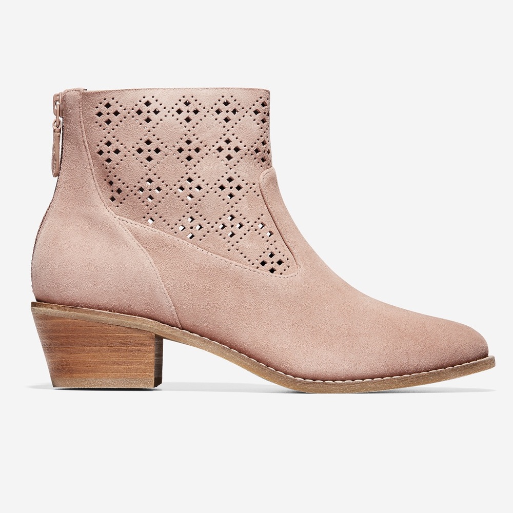 NWT NIB Cole Haan Jayne Bootie Taupe Suede
